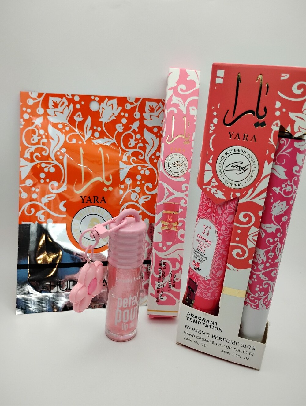 Yara Women's Perfume & Hand Cream Set, Yara Candy Spray, Yara Mask, & Lip Gloss